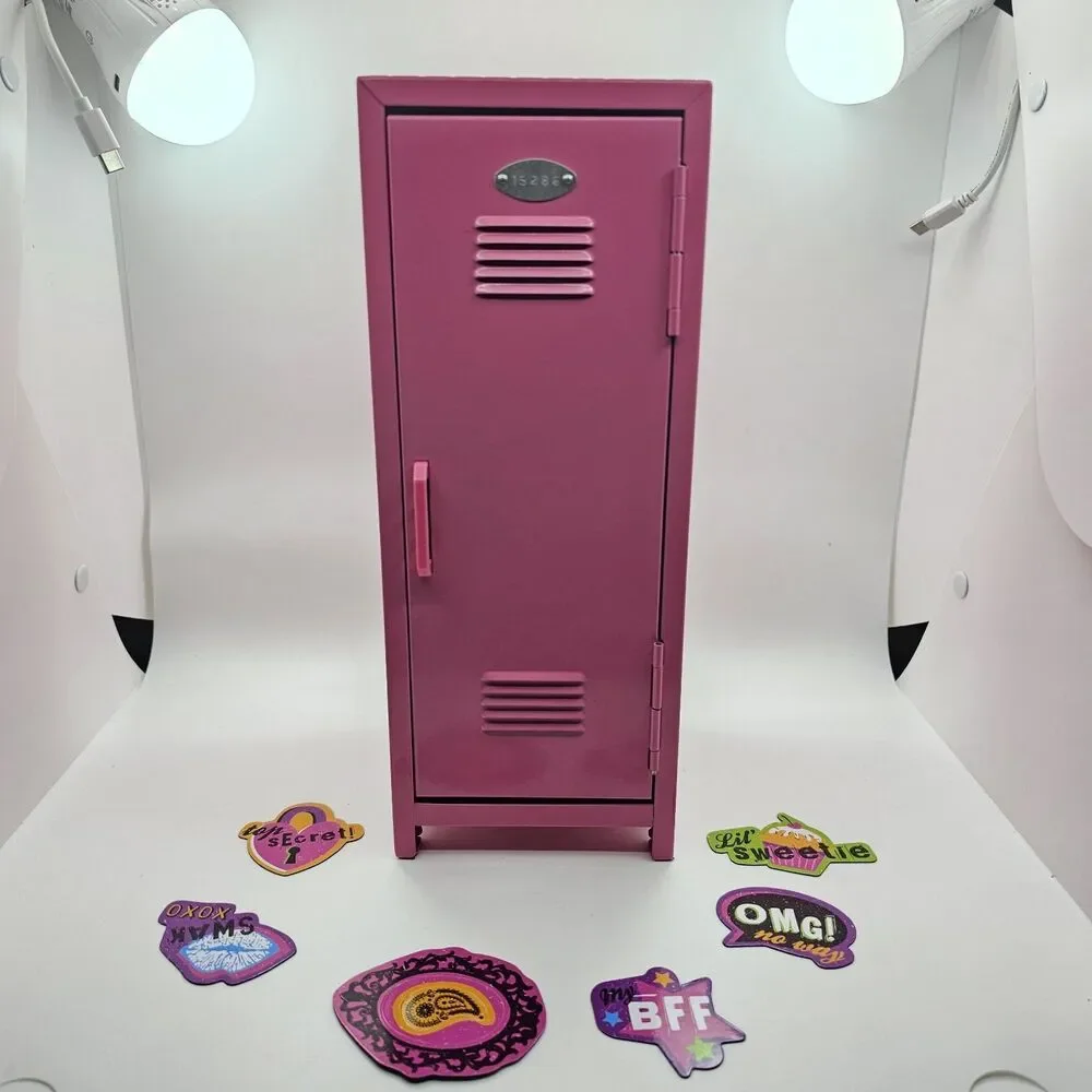 Schylling Girl Talk Locker Playset Pink Metal Magnet Stickers NIB